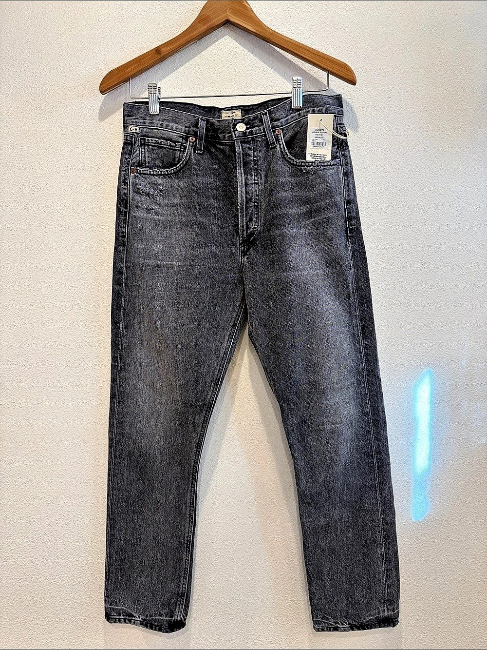 Citizens of Humanity Charlotte High Rise Gray Straight Leg Jeans NWT 27